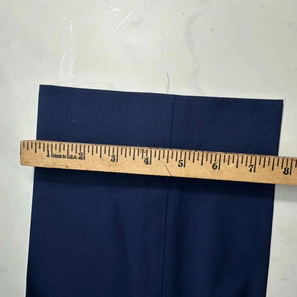 Giles & Jasper Navy Blue Wool Dress Pants, Men's 34W NWOT Raw Hem,